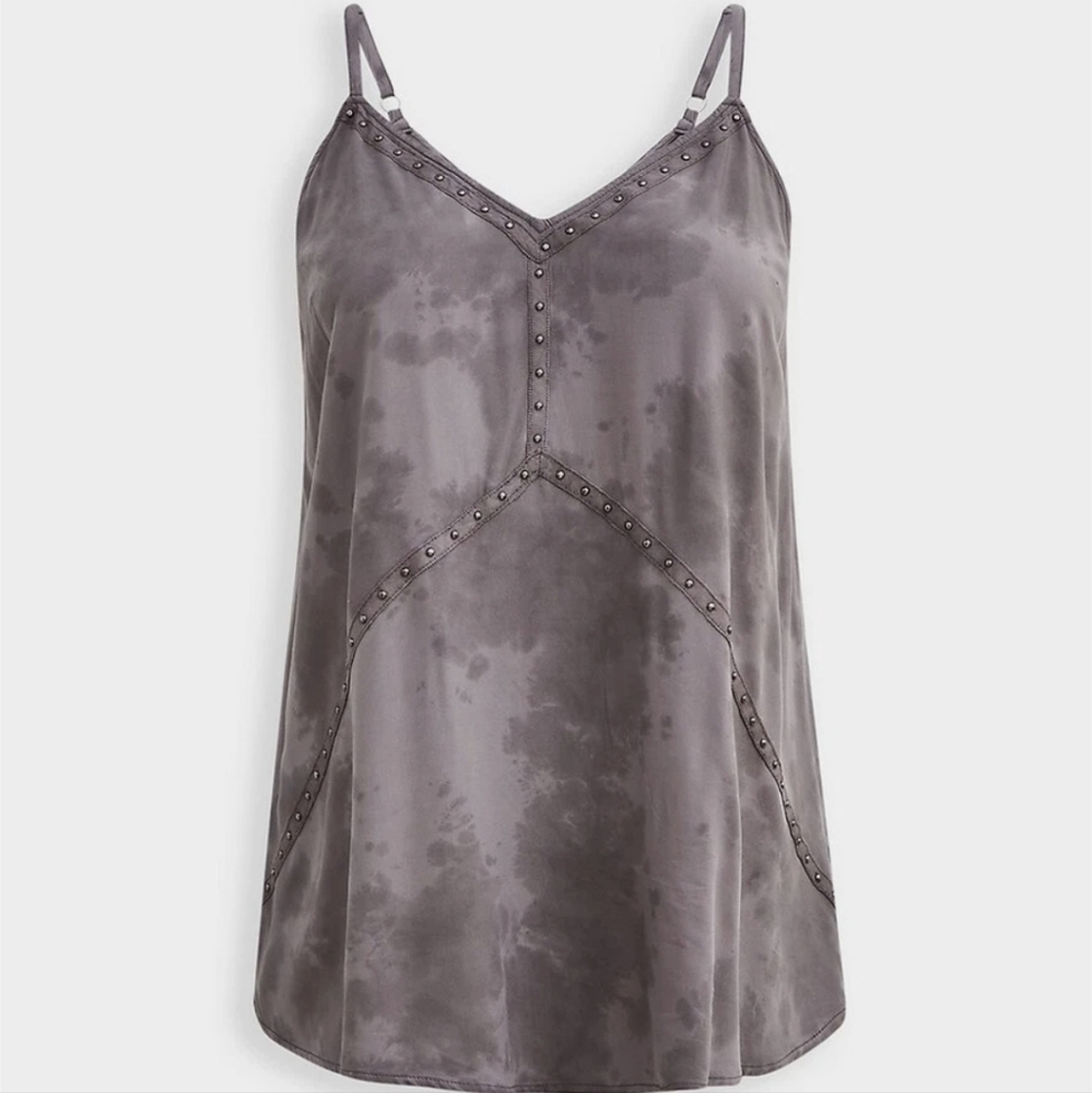 Torrid Gray Studded Swing Cami Tank Top Size 2